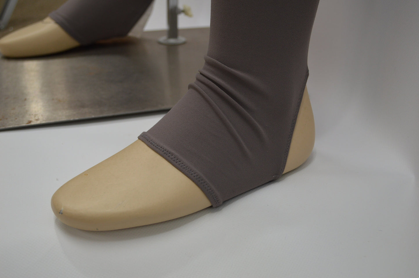 Superhero Tights in WS2 Bat Gray with stirrup foot and seams up the back