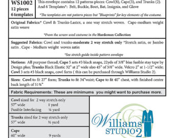 Caped Crime Fighter Sewing Patterns